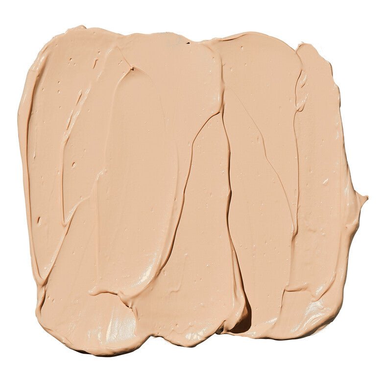 Light Ivory color swatch of liquid semi-matte foundation by elf cosmetics.