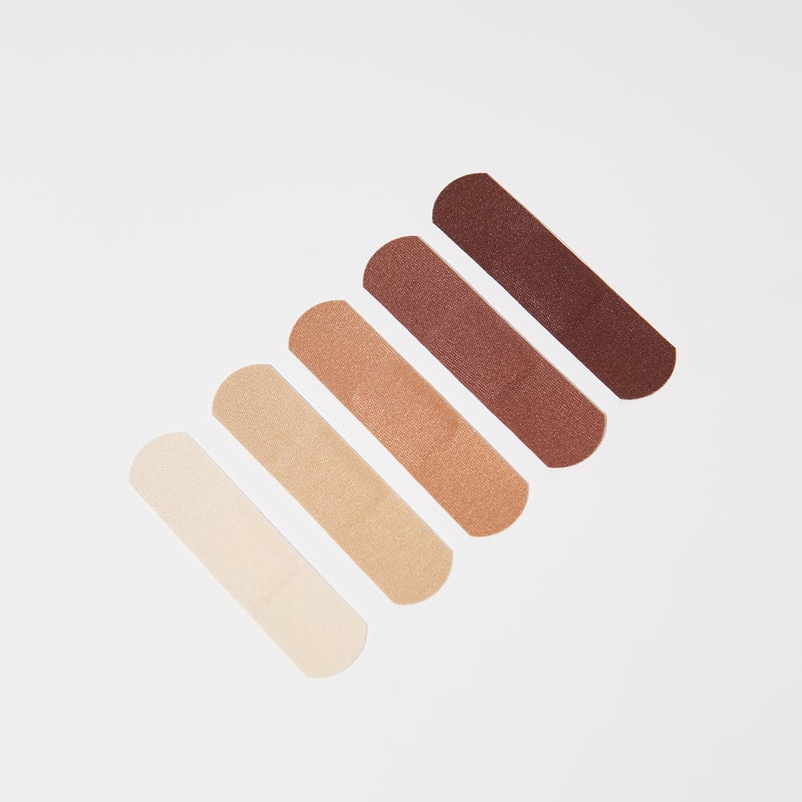 Bandages in dark tone to light skin tone, nude colors, brown skin