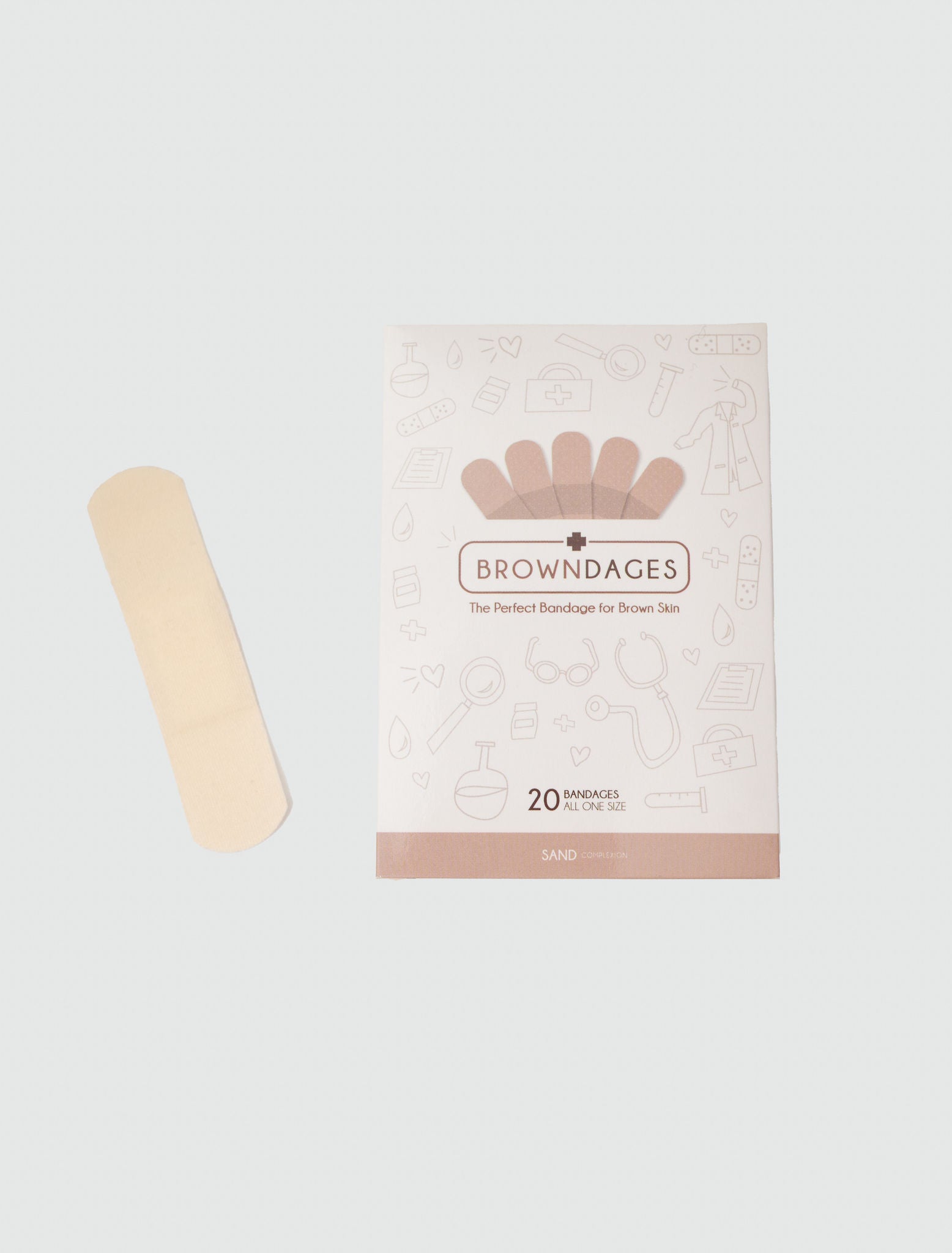 Browndages bandages for lighter skin complexions.