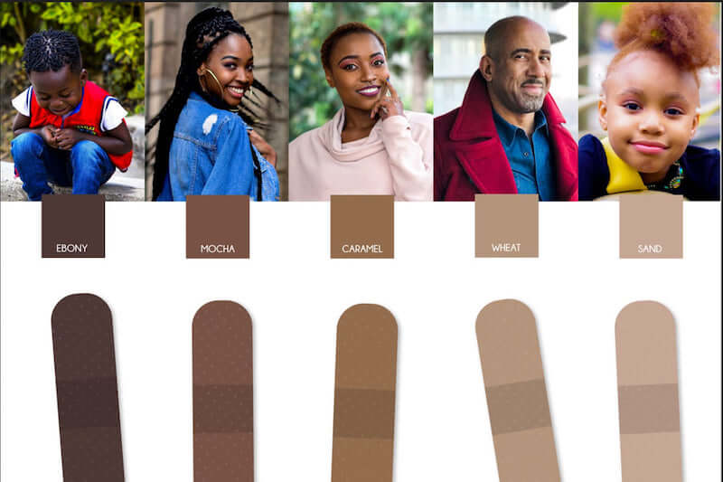 Browndages Bandages for Brown Skin Color Chart - My Nude Shade