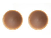 A pair of dark brown nude flesh tone silicone nipple pasties for Black skin.