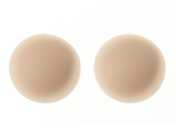 A pair of light brown flesh tone silicone nipple pasties for tanned and brown skin.